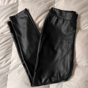 Sleek Black Faux Leather Leggings